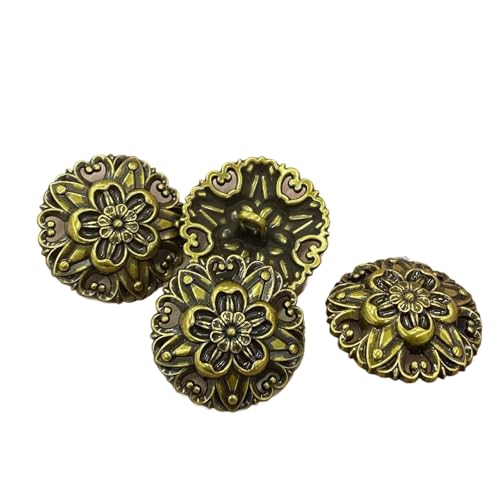 6 Stück 18 mm/20 mm/23 mm hohle 3D-Blumen-Metallknöpfe (Farbe 1, 20 mm, 6 Stück) von Nuheekg