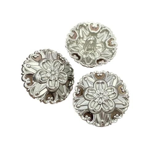 6 Stück 18 mm/20 mm/23 mm hohle 3D-Blumen-Metallknöpfe (Farbe 2, 18 mm, 6 Stück) von Nuheekg