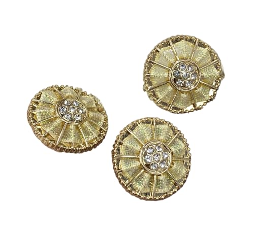 6 Stück 18 mm/21 mm handgefertigte Diamant-Metallknöpfe (Farbe 2, 21 mm, 6 Stück) von Nuheekg