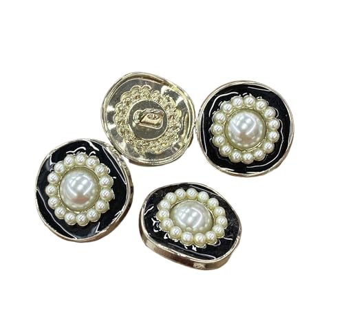 6 Stück unregelmäßige, runde perlähnliche Metallknöpfe, 13 mm/15 mm/18 mm/23 mm (Farbe 1, 18 mm, 6 Stück) von Nuheekg