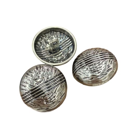 6 x gestreifte gerüschte Metallknöpfe (Farbe 2, 20 mm, 6 Stück) von Nuheekg
