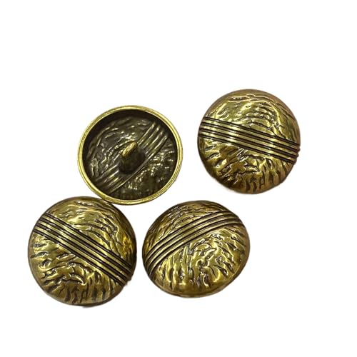 6 x gestreifte gerüschte Metallknöpfe (Farbe 3, 23 mm, 6 Stück) von Nuheekg