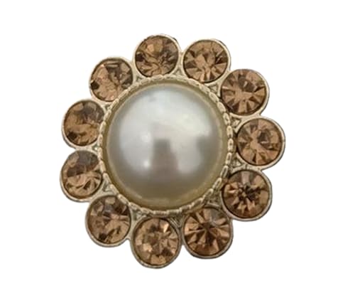 Goldfarbene handgenähte Kristallknöpfe, 27 mm (Farbe 1, 27 mm, 6 Stück) von Nuheekg