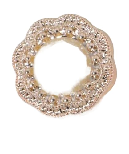Kunststoffknöpfe mit Perlenblumen, 18 mm, 21 mm, 25 mm, 30 mm (Gold, 30 mm, 6 Stück) von Nuheekg