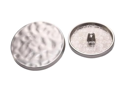 Metallknöpfe 15 mm bis 35 mm, flach, konkav, strukturiert, handgenäht, 6 Stück (Farbe 2, 25 mm, 6 Stück) von Nuheekg