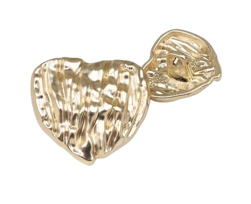 Metallknöpfe in Herzform, unregelmäßige Textur, 12 mm/17 mm/23 mm (Farbe 4, 23 mm, 6 Stück) von Nuheekg