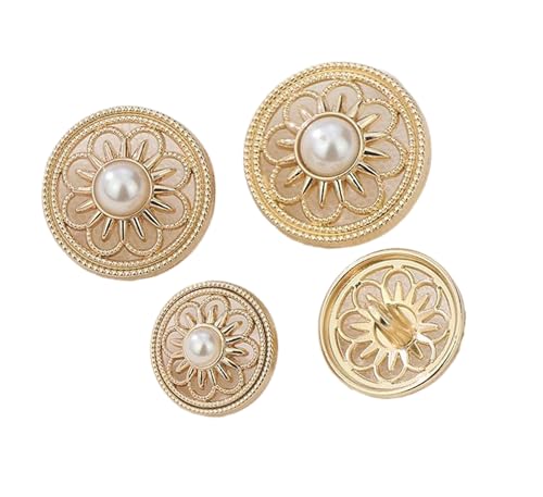 Metallknöpfe mit Blumenausschnitt, 13 mm bis 25 mm, Farbe 6, 17,5 mm, 6 Stück Metallknöpfe mit Blumenausschnitt, 13 mm bis 25 mm, Farbe 6, 17,5 mm, 6 Stück von Nuheekg