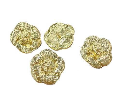Metallknöpfe mit Blumenmuster, 20 mm/23 mm, 6 Stück, 6 Stück Metallknöpfe mit Blumenmuster, 20 mm/23 mm, 6 Stück, 6 Stück von Nuheekg