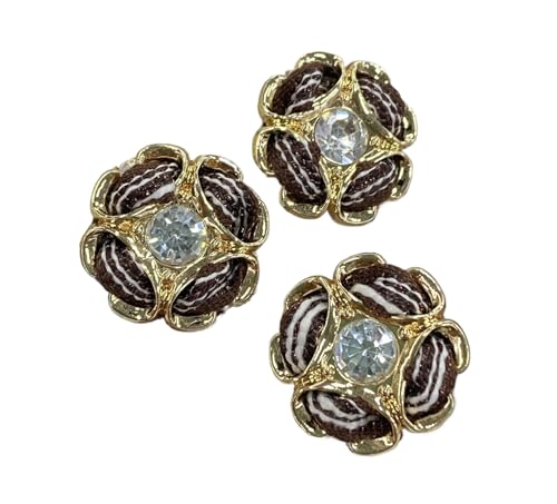 Metallknöpfe mit Schnur, handgefertigt, 18 mm/23 mm, 6 Stück, Farbe 2, 23 mm, 6 Stück Metallknöpfe mit Schnur, handgefertigt, 18 mm/23 mm, 6 Stück, Farbe 2, 23 mm, 6 Stück von Nuheekg