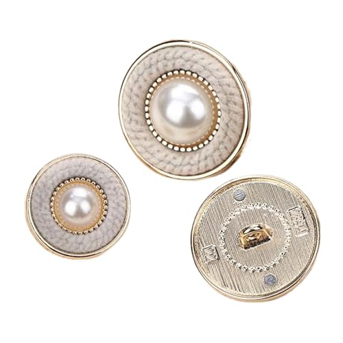 Metallknöpfe mit beflockten Perlen, 18 mm, 22 mm, 25 mm, Farbe 2, 18 mm, 6 Stück Metallknöpfe mit beflockten Perlen, 18 mm, 22 mm, 25 mm, Farbe 2, 18 mm, 6 Stück von Nuheekg