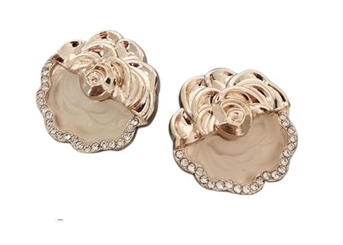 Metallrosen mit Kristallknöpfen, 18 mm, 23 mm (Farbe 1, 23 mm, 6 Stück) von Nuheekg
