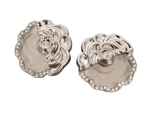Metallrosen mit Kristallknöpfen, 18 mm, 23 mm (Farbe 2, 23 mm, 6 Stück) von Nuheekg