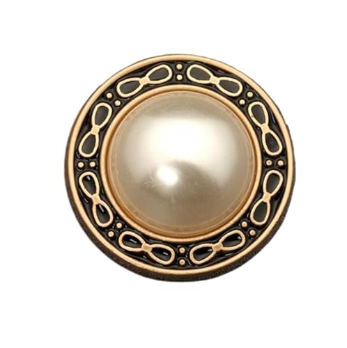 Perlen-Metallknöpfe, 15 mm - 25 mm, zum Basteln und Nähen, 6 Stück (Farbe 5, 22 mm, 6 Stück) von Nuheekg