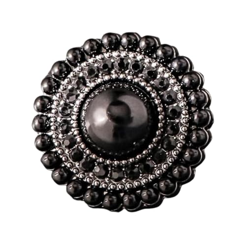 Runde Metallknöpfe, 16 mm, 18 mm, 21 mm, 24 mm, Schwarz, 16 mm, 6 Stück von Nuheekg