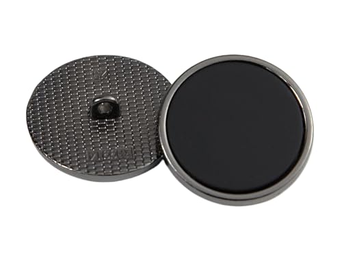 Schwarze runde flache Metallknöpfe, 11 mm bis 30 mm (Farbe 3, 30 mm, 6 Stück) von Nuheekg