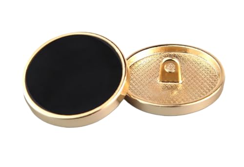 Schwarze runde flache Metallknöpfe, 11 mm bis 30 mm (Farbe 4, 11 mm, 6 Stück) von Nuheekg