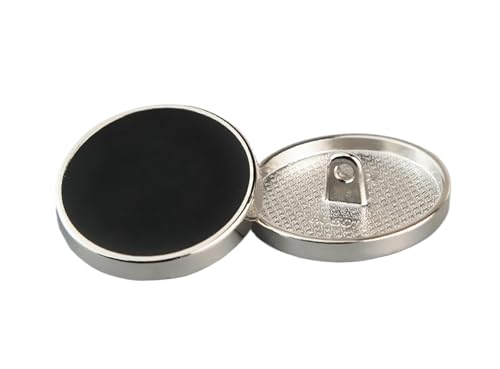 Schwarze runde flache Metallknöpfe, 11 mm bis 30 mm (Farbe 7, 15 mm, 6 Stück) von Nuheekg