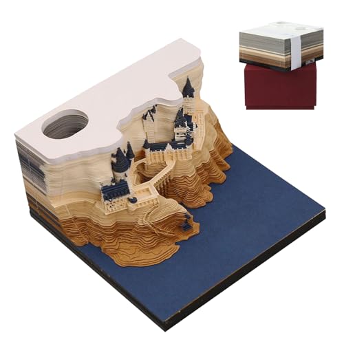 Nuhjytgf Tischkalender, 2026 Kunstkalender 3D, Planer mit LED-Beleuchtung Papiergravur Kunst Notizblock Für Zuhause Büro Schule Reise Geschenkidee Weihnachten Familie von Nuhjytgf