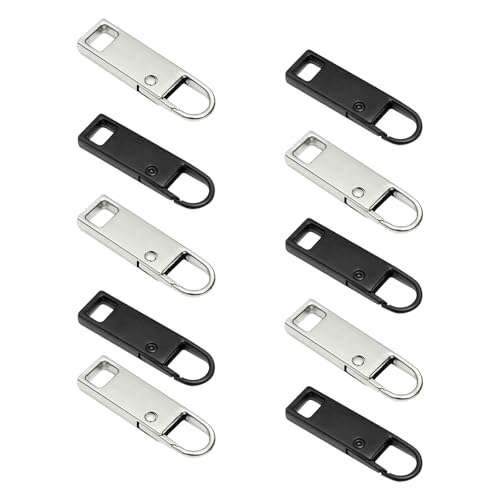 10-teiliges Reißverschluss-Reparatur-Set: Metall-Zipper-Pulls & Anhänger für Jacken, Koffer & Jeans. Einfache Montage, universell kompatibel mit Kleidung, Rucksäcken & Geldbörsen (silber & schwarz) 10-teiliges Reißverschluss-Reparatur-Set: Metall-Zipper-Pulls & Anhänger für Jacken, Koffer & Jeans. Einfache Montage, universell kompatibel mit Kleidung, Rucksäcken & Geldbörsen (silber & schwarz) von Nujvnuj