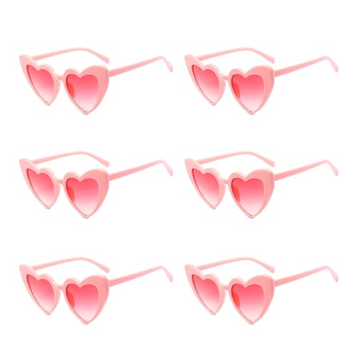 Nujvnuj 6Pcs Pink Love Shades Retro Nifty Sonnenbrille Bachelorette Party Brille Bridal Herzförmige Brille, geeignet für Partys, Mardi Gras, Weihnachten, Hochzeiten Nujvnuj 6Pcs Pink Love Shades Retro Nifty Sonnenbrille Bachelorette Party Brille Bridal Herzförmige Brille, geeignet für Partys, Mardi Gras, Weihnachten, Hochzeiten von Nujvnuj