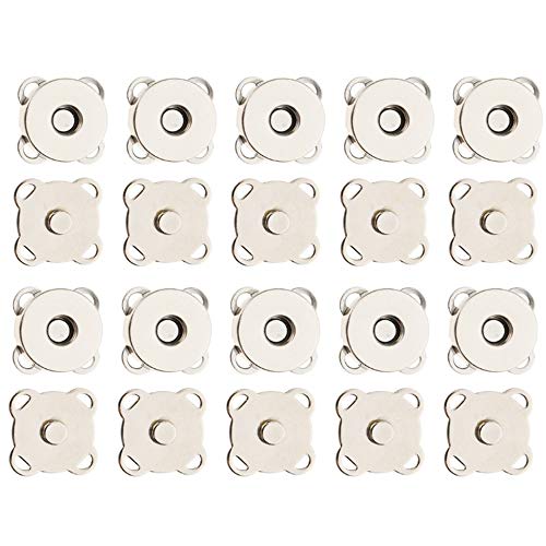 Nuluxi Nähen Druckknöpfe Magnetverschlüsse für Bekleidungszubehör Magnetische Knopf Praktisches Zubehör Verwendet für Nähen Handarbeiten Basteln Kleidung Tasche und Sammelalben- 30 Stück/18mm (Silber) von Nuluxi
