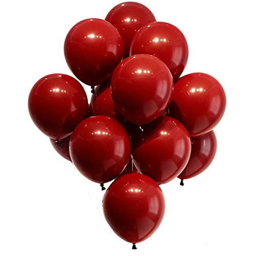 nuluxi Naturlatex Runde Rot Luftballon Verdicken Rot Luftballons für Party Verdicken Hochzeit Luftballons Dekorative Ballons für Valentinstag Hochzeitsfeiern Weihnachten- Granatapfel Rot（100 Stück） von nuluxi