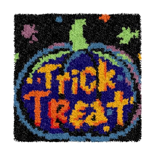 Numptain Knüpfhaken-Set für Kinder, DIY-Teppich, Basteln, Halloween-Kürbis-Muster, farbig bedruckte Leinwand, Knüpfhaken-Set für Anfänger, handgefertigte Handarbeit, Basteln, Heimdekoration, 30,5 x Numptain Knüpfhaken-Set für Kinder, DIY-Teppich, Basteln, Halloween-Kürbis-Muster, farbig bedruckte Leinwand, Knüpfhaken-Set für Anfänger, handgefertigte Handarbeit, Basteln, Heimdekoration, 30,5 x von Numptain