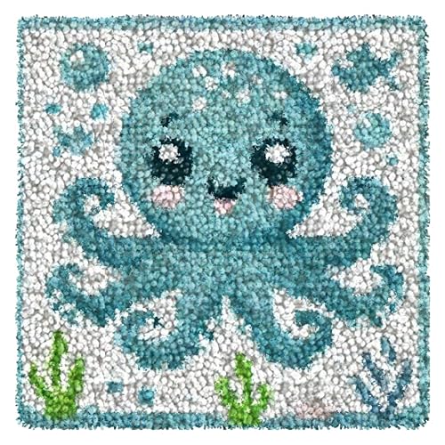 Numptain Knüpfhaken-Set für Kinder, DIY-Teppich, Basteln, Oktopus-Muster, farbig bedruckte Leinwand, Knüpfhaken-Set für Anfänger, handgefertigte Handarbeit, Basteln, Heimdekoration, 30,5 x 30,5 cm Numptain Knüpfhaken-Set für Kinder, DIY-Teppich, Basteln, Oktopus-Muster, farbig bedruckte Leinwand, Knüpfhaken-Set für Anfänger, handgefertigte Handarbeit, Basteln, Heimdekoration, 30,5 x 30,5 cm von Numptain