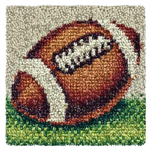 Numptain Knüpfhaken-Set für Kinder, Teppich, Basteln, Rugby-Muster, farbig bedruckte Leinwand, Knüpfhaken-Set für Anfänger, handgefertigte Handarbeit, Basteln, Heimdekoration, 30,5 x 30,5 cm Numptain Knüpfhaken-Set für Kinder, Teppich, Basteln, Rugby-Muster, farbig bedruckte Leinwand, Knüpfhaken-Set für Anfänger, handgefertigte Handarbeit, Basteln, Heimdekoration, 30,5 x 30,5 cm von Numptain