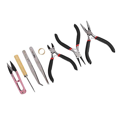 DIY Schmuckherstellung Zubehör, Scherenschneider Pinzette Schmuckwerkzeuge, 8-teiliges Bastelzubehör für Schmuckhersteller DIY Handmade Jewelry Tool Set DIY Schmuck von Nunafey