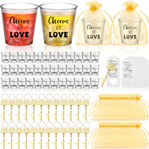Nuogo Hochzeitsgeschenke für Gäste, 82 ml, Kunststoff, Gläser, Skelett, Schlüssel, Flaschenöffner mit Organza-Beuteln, für Hochzeitsgeschenke, Brautjungfer, Brautparty, Party, 50 Stück Nuogo Hochzeitsgeschenke für Gäste, 82 ml, Kunststoff, Gläser, Skelett, Schlüssel, Flaschenöffner mit Organza-Beuteln, für Hochzeitsgeschenke, Brautjungfer, Brautparty, Party, 50 Stück von Nuogo