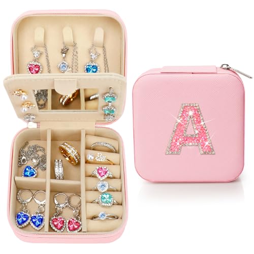Nuozme Glitzerndes Schmuckkästchen, personalisiertes Geschenk für Teenager, Mädchen, Kinder, Frauen, Bräute, Brautjungfern, Glitzer-Strass, Reise-Schmuckschatulle, Ostern, Geburtstag, Weihnachten Nuozme Glitzerndes Schmuckkästchen, personalisiertes Geschenk für Teenager, Mädchen, Kinder, Frauen, Bräute, Brautjungfern, Glitzer-Strass, Reise-Schmuckschatulle, Ostern, Geburtstag, Weihnachten von Nuozme