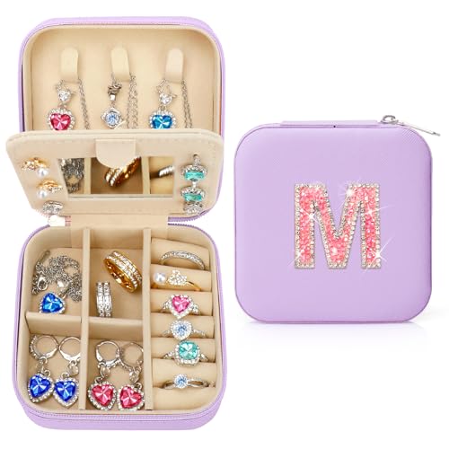 Nuozme Glitzerndes Schmuckkästchen mit Initiale, personalisiertes Geschenk für Teenager, Mädchen, Kinder, Frauen, Bräute, Brautjungfern, Glitzer-Strass, Reise-Schmuckschatulle, Ostern, Geburtstag Nuozme Glitzerndes Schmuckkästchen mit Initiale, personalisiertes Geschenk für Teenager, Mädchen, Kinder, Frauen, Bräute, Brautjungfern, Glitzer-Strass, Reise-Schmuckschatulle, Ostern, Geburtstag von Nuozme