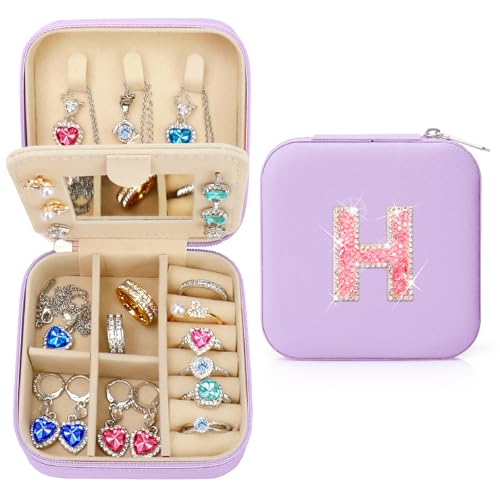 Nuozme Glitzerndes Schmuckkästchen mit Initiale, personalisiertes Geschenk für Teenager, Mädchen, Kinder, Frauen, Bräute, Brautjungfern, Glitzer-Strass, Reise-Schmuckschatulle, Ostern, Geburtstag Nuozme Glitzerndes Schmuckkästchen mit Initiale, personalisiertes Geschenk für Teenager, Mädchen, Kinder, Frauen, Bräute, Brautjungfern, Glitzer-Strass, Reise-Schmuckschatulle, Ostern, Geburtstag von Nuozme