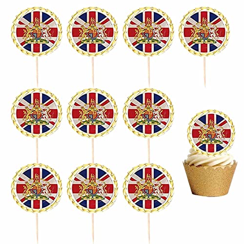 Nupaque Cupcake-Topper mit Flagge | 10 Stück King Charles Iii Coronation Theme King Cupcake Topper - Flaggenaufsätze in Lebensmittelqualität, Kuchendekorationen für die Abschlussfeier der Armee Nupaque Cupcake-Topper mit Flagge | 10 Stück King Charles Iii Coronation Theme King Cupcake Topper - Flaggenaufsätze in Lebensmittelqualität, Kuchendekorationen für die Abschlussfeier der Armee von Nupaque
