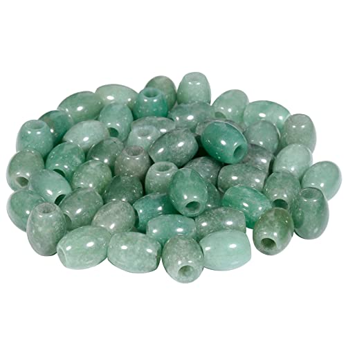 Nupuyai 4.5mm Grünes Aventurin Kristall Stein Perlen Großes Loch Oval Form Lose Perlen für Armband Halskette Schmuckherstellung, Pack von 18 von Nupuyai