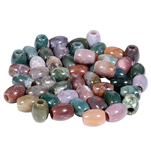 Nupuyai 4.5mm Indischer Achat Kristall Stein Perlen Großes Loch Oval Form Lose Perlen für Armband Halskette Schmuckherstellung, Pack von 18 Nupuyai 4.5mm Indischer Achat Kristall Stein Perlen Großes Loch Oval Form Lose Perlen für Armband Halskette Schmuckherstellung, Pack von 18 von Nupuyai