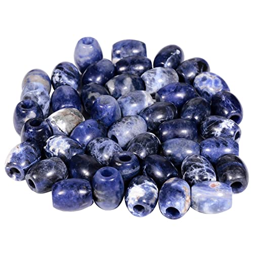 Nupuyai 4.5mm Sodalit Kristall Stein Perlen Großes Loch Oval Form Lose Perlen für Armband Halskette Schmuckherstellung, Pack von 18 Nupuyai 4.5mm Sodalit Kristall Stein Perlen Großes Loch Oval Form Lose Perlen für Armband Halskette Schmuckherstellung, Pack von 18 von Nupuyai