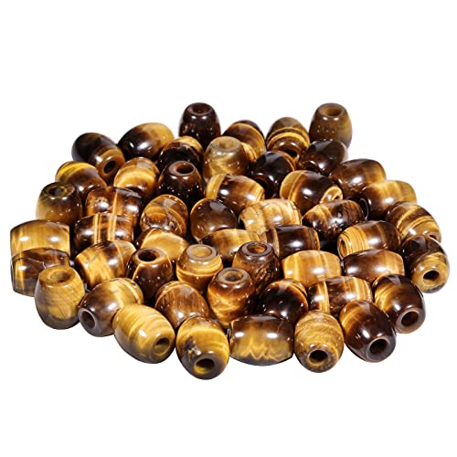 Nupuyai 4.5mm Tigerauge Kristall Stein Perlen Großes Loch Oval Form Lose Perlen für Armband Halskette Schmuckherstellung, Pack von 18 Nupuyai 4.5mm Tigerauge Kristall Stein Perlen Großes Loch Oval Form Lose Perlen für Armband Halskette Schmuckherstellung, Pack von 18 von Nupuyai