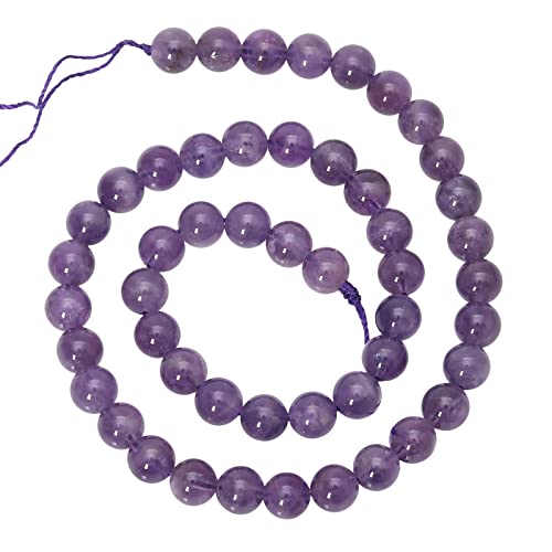 Nupuyai 8mm Natürliche Amethyst Runde Edelstein Perlen Strang Lose Kristall Stein Perlen für Schmuck Herstellung DIY Halskette, Armband und Kunsthandwerk 15.5" 1 Strang von Nupuyai