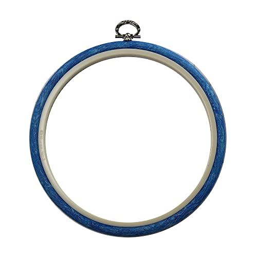 Nurge Kreuzstich-Display, Flexi Hoop, rund, 20,5 cm, Blau von Nurge