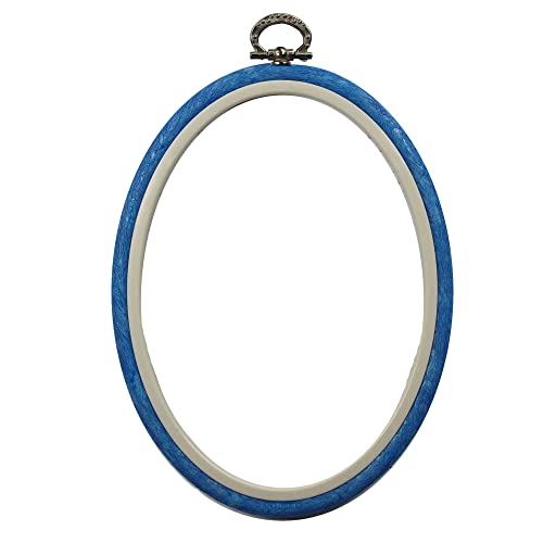 Nurge Kreuzstich-Stickrahmen, oval, 18 x 23 cm, Blau von Nurge