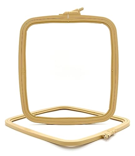 Nurge Quadratischer Stickrahmen, Kreuzstichrahmen, Stanznadelrahmen, Bastelarbeiten, Nähen, ABS-Kunststoff, Beige, groß (Nr. 4) von Nurge