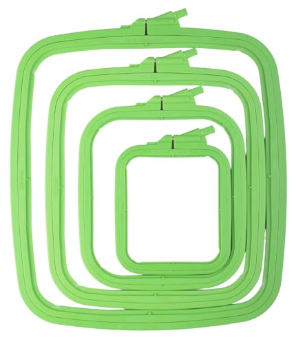 Nurge Quadratischer Stickrahmen aus Kunststoff, 4-teilig, Kreuzstichrahmen, Stanznadelrahmen (4 Stück) von Nurge