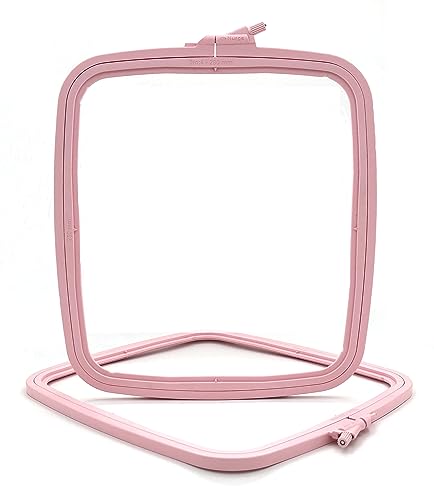 Nurge Quadratische Stickrahmen aus Kunststoff, Kreuzstichrahmen, Stanznadelrahmen, Größe M, Rosa von Nurge