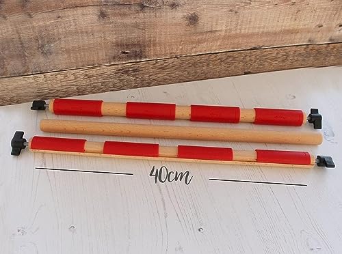 Nurge Verstellbarer Sticktischständer, Kreuzstichrahmen für Schoß oder Tischplatte, Kreuzstich oder Wandteppich, 2 Größen (nur 40 cm Stange), handpolierter Naturholz-Stickständer von Nurge