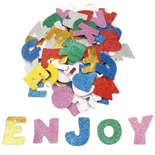 Nurila 104 Stück Buchstaben Aufkleber, Moosgummi Buchstaben Selbstklebend, Farbe Buchstaben Sticker, Glitzer Buchstaben Selbstklebend Klebebuchstaben für DIY Handwerk, Kinderunterricht, Wandaufkleber Nurila 104 Stück Buchstaben Aufkleber, Moosgummi Buchstaben Selbstklebend, Farbe Buchstaben Sticker, Glitzer Buchstaben Selbstklebend Klebebuchstaben für DIY Handwerk, Kinderunterricht, Wandaufkleber von Nurila