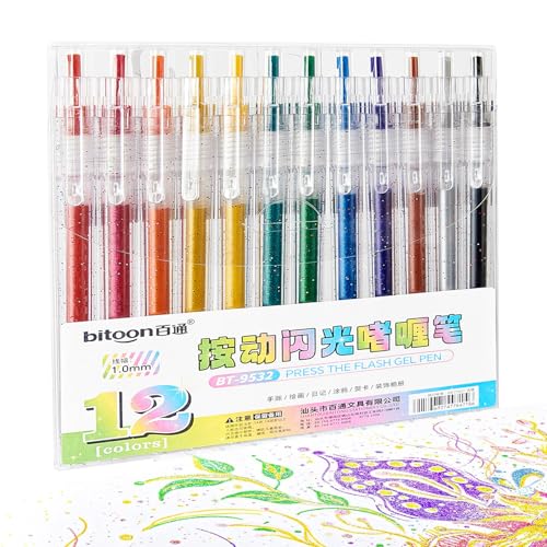 Nurila 12 Farben Glitzer Filzstifte Zeichenset,Einschulung Mädchen Zauberstifte Kinder, 1.0mm Wasserbasis Acryl Glitzer Stifte Für Mitgebsel Kindergeburtstag, Keramik, Glas, Stoff, DIY Projekte Ect Nurila 12 Farben Glitzer Filzstifte Zeichenset,Einschulung Mädchen Zauberstifte Kinder, 1.0mm Wasserbasis Acryl Glitzer Stifte Für Mitgebsel Kindergeburtstag, Keramik, Glas, Stoff, DIY Projekte Ect von Nurila
