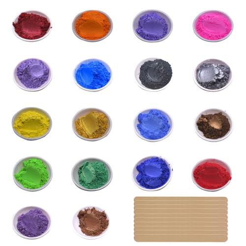 Nurila 18 Epoxidharz Farbe 3g, Farbpigmente für Gießpulver, Mica Powder, Farbpigmente für Gießpulver mit 10 Rührstäbchen für Diy Kunstharz Gießharz, Kerze, Schmuckherstellung, Kosmetischer, Badebombe Nurila 18 Epoxidharz Farbe 3g, Farbpigmente für Gießpulver, Mica Powder, Farbpigmente für Gießpulver mit 10 Rührstäbchen für Diy Kunstharz Gießharz, Kerze, Schmuckherstellung, Kosmetischer, Badebombe von Nurila