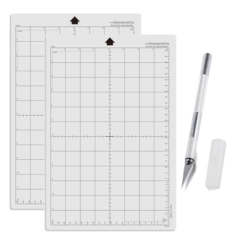 Nurila 2 Stück StandardGrip Silhouette Schneidematte, 12x8 Zoll Schneidematte Plotter Kommt mit Silbernem Tranchiermesser, Transparent Schneideplotter für Werbung, Schilderbau, Werkbankunterlage Nurila 2 Stück StandardGrip Silhouette Schneidematte, 12x8 Zoll Schneidematte Plotter Kommt mit Silbernem Tranchiermesser, Transparent Schneideplotter für Werbung, Schilderbau, Werkbankunterlage von Nurila